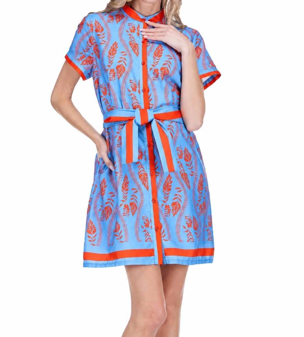 NEW JOY JOY placket dress in crimson fern